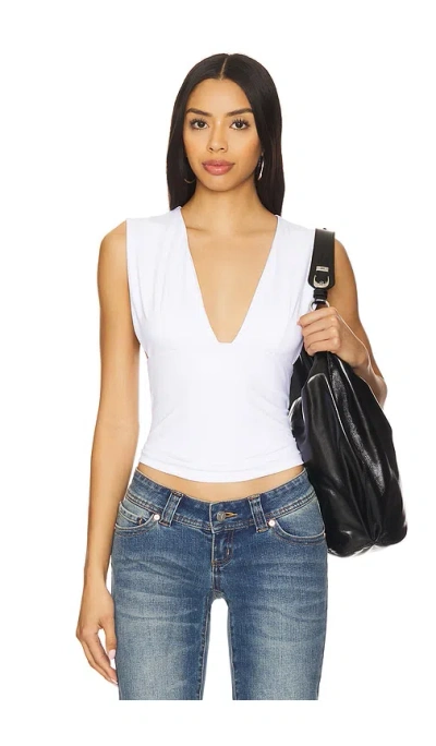 Susana Monaco Low Wide Tank In White