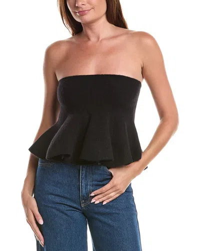 Susana Monaco Mapache & Wool-blend Tube Flair Top In Black
