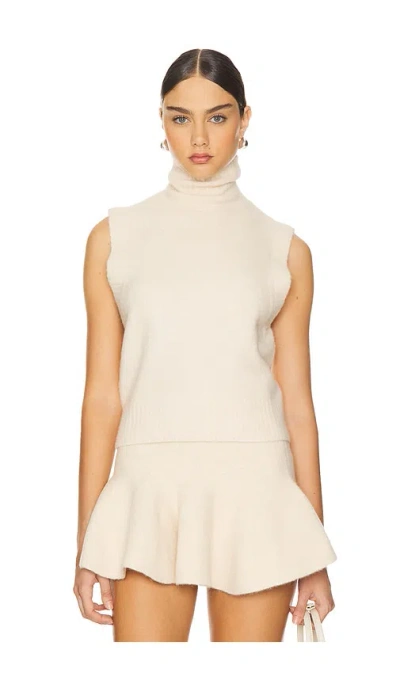 Susana Monaco Mapache Mock Neck Vest In White