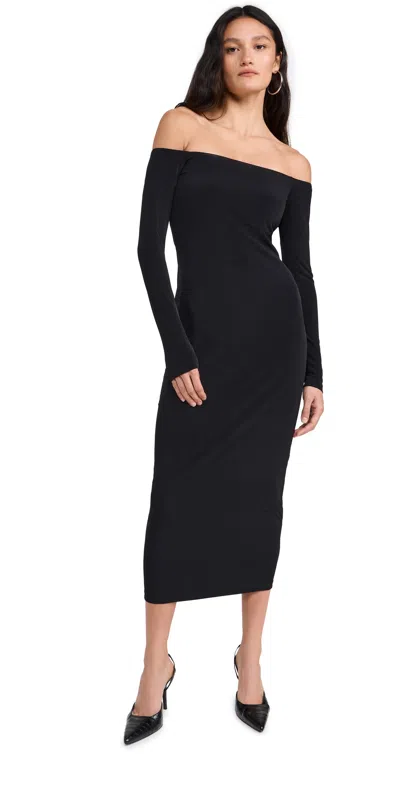 Susana Monaco Off The Shoulder Midi Dress In Black