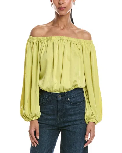 Susana Monaco Matte Satin Bodysuit In Green