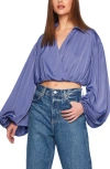 Susana Monaco Matte Satin Poet Top In Mediterran