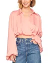 Susana Monaco Matte Satin Poet Top In Hamptons