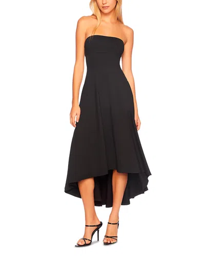 Susana Monaco Mesh Strapless Midi Dress In Black
