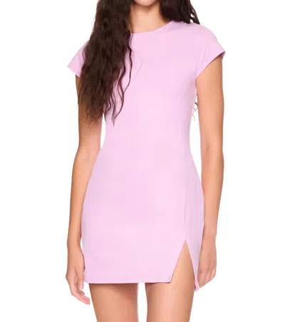 Susana Monaco Micro Slit T-shirt Dress In Pink Diamond