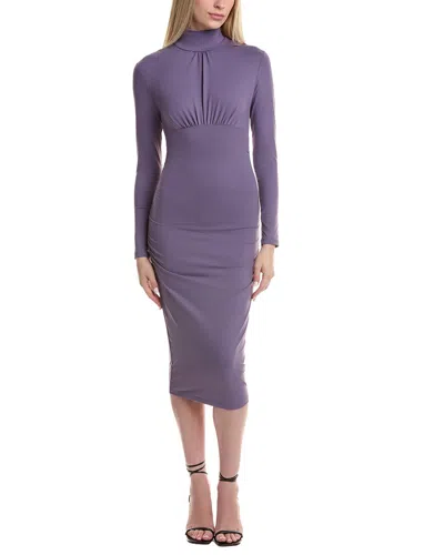 Susana Monaco Mock Gathered Midi Dress In Purple