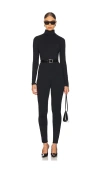 Susana Monaco Mock Neck Long Sleeve Jumpsuit In 블랙