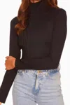 Susana Monaco Turtleneck Long Sleeve Top In Black