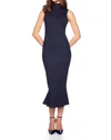 Susana Monaco Mock Neck Sleeveless Midi Dress In Eggplant In Blue