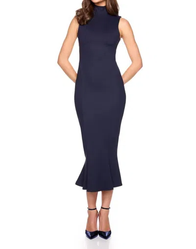 Susana Monaco Mock Neck Sleeveless Midi Dress In Eggplant In Blue