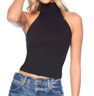 Susana Monaco Mock Neck Sleeveless Top In Black