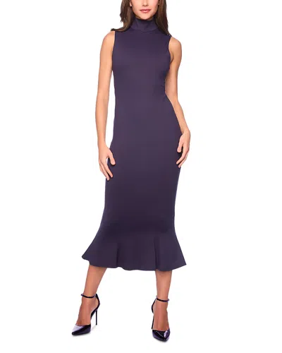 Susana Monaco Mock Neck Trumpet Dress In Eggplant