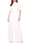 Susana Monaco Mock Neck Wide Leg Jumpsuit In Sugar