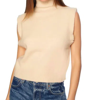 Susana Monaco Mock Sleeveless Sweater In Belgian Creme In Brown