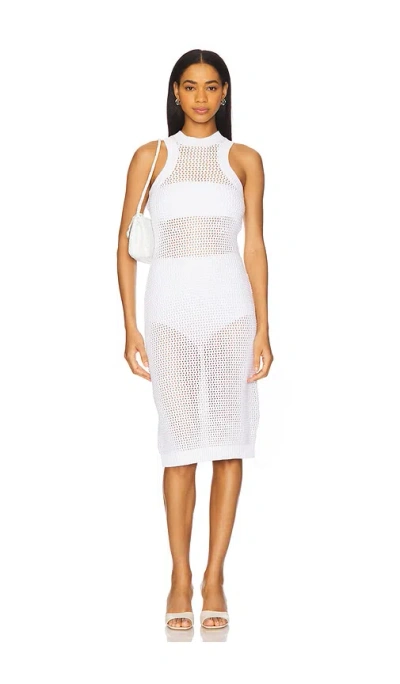 Susana Monaco Netting Racer Tank Dress In White