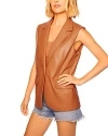Susana Monaco Women's Tailored Faux Leather Blazer Vest In Brown