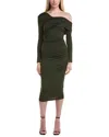 Susana Monaco Off-shoulder Midi Dress In Green