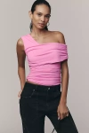 Susana Monaco Off-shoulder Ruched Tank Top In Pink