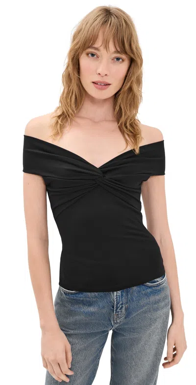Susana Monaco Off Shoulder Twist Top Black