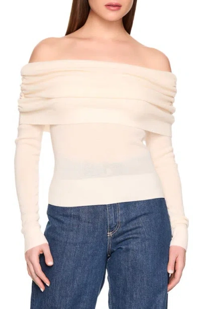 Susana Monaco Off The Shoulder Merino Wool Sweater In Neutral