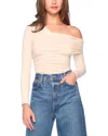 Susana Monaco Ruched Off The Shoulder Top In Blanched Almond