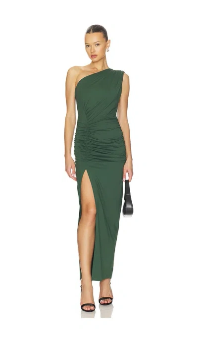 Susana Monaco One Arm Gathered Center Dress In Green