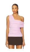 Susana Monaco One Arm Gathered Top In Purple