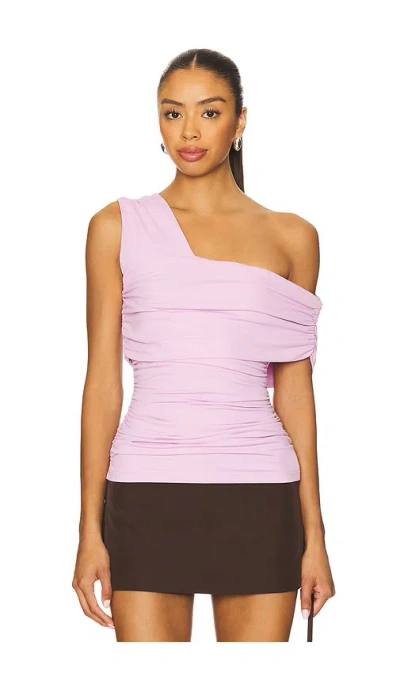 Susana Monaco One Arm Gathered Top In Purple