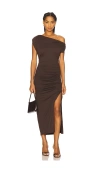 Susana Monaco One Arm Midi Dress In Brown