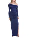 Susana Monaco One-arm Off-shoulder Side Slit Maxi Dress In Gray