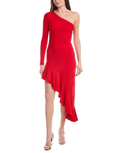 Susana Monaco One Arm Ruffle Dress In Red