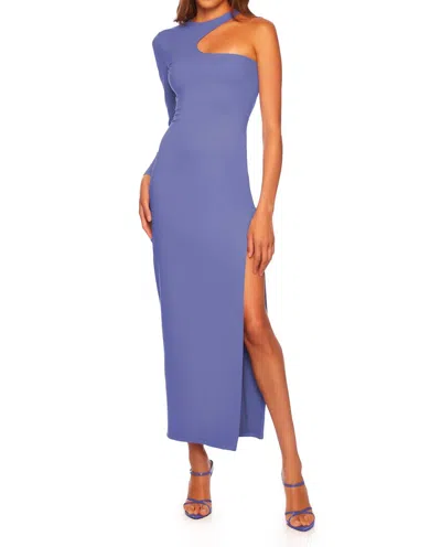 Susana Monaco Cutout One-shoulder Long Sleeve Dress In Blue