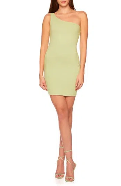 Susana Monaco One-shoulder Body-con Minidress In Green