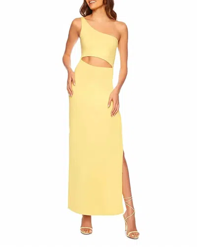 Susana Monaco One Shoulder Cut Out Maxi Dress In Lemon Zest In Yellow