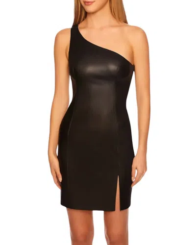 the somerset mini dress faux leather edition Off Shoulder Faux Leather Dress – Awidy main image 0