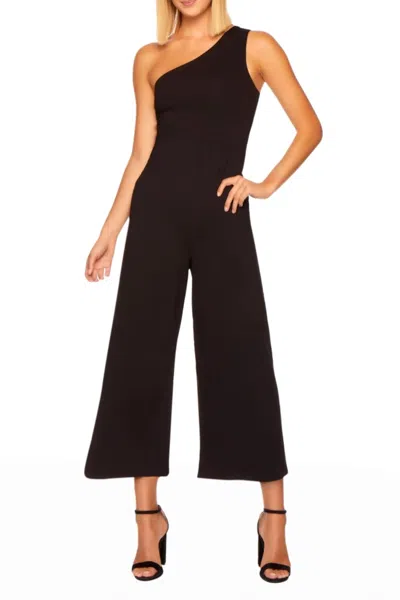 Susana Monaco One Shoulder Jumpsuit In Black In Brown