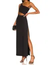 Susana Monaco One-shoulder Cutout High Slit Maxi Dress In Black In Black