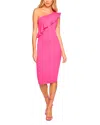 Susana Monaco One-shoulder Ruffle Cocktail Dress In Hot Pink