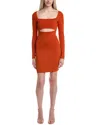 Susana Monaco Open Back & Front Mini Dress In Orange