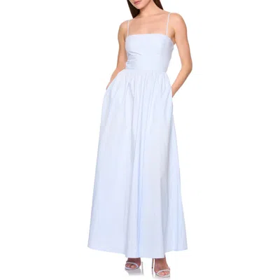 Susana Monaco Open Back Cotton Poplin Maxi Dress In Blue