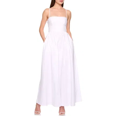 Susana Monaco Open Back Cotton Poplin Maxi Dress In Multi