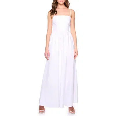 Susana Monaco Open Back Lace-up Poplin Maxi Sundress