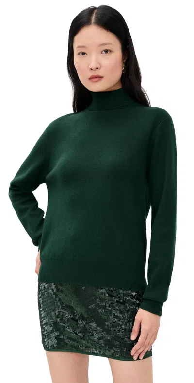 Susana Monaco Oversized Turtleneck Sweater Cyprus In Green