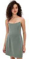 Susana Monaco Pebble Strapless Corset Dress Slate In Slate