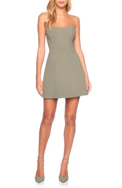 Susana Monaco Pebble Strapless Corset Minidress In Gray