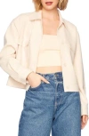 Susana Monaco Pebble Weave Button-up Jacket In Belgian Creme