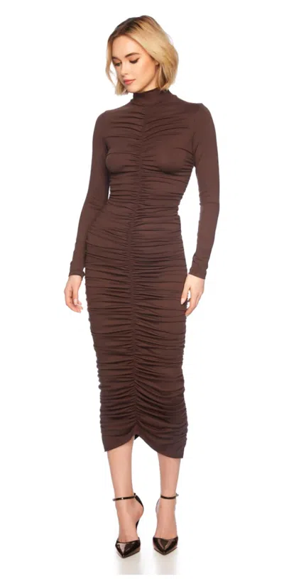SUSANA MONACO PIPER JAVA DRESS IN BROWN