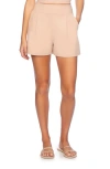 Susana Monaco Pleated High Waist Shorts In Chamoisee