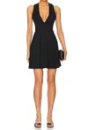 Susana Monaco Halter Flare Dress In Black