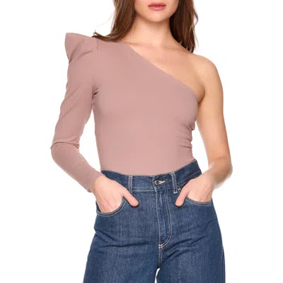 Susana Monaco Pleated One-shoulder Knit Top In Pink